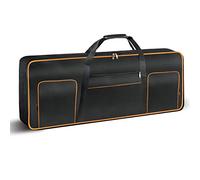 Ruibo Custodia per tastiera a 61 tasti, portatile, resistente, in tessuto Oxford 600D, impermeabile, con custodia imbottita in cotone da 10 mm, 101,6 x 40,6 x 15,2 cm, nero+arancione