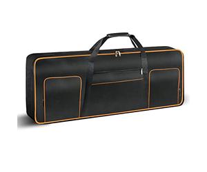 Ruibo Custodia per tastiera a 61 tasti, portatile, resistente, in tessuto Oxford 600D, impermeabile, con custodia imbottita in cotone da 10 mm, 101,6 x 40,6 x 15,2 cm, nero+arancione