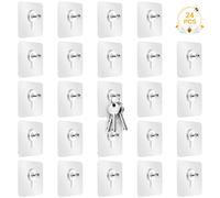 Ruicaifu 24 Pezzi Viti Adesive Staccabili Montaggio a Parete Ganci Adesivi Chiodoi Gancio Adesivo Trasparente Ganci Adesivi per Quadri Foto Pittura, Nessuna Perforazione(8mm, 10mm)