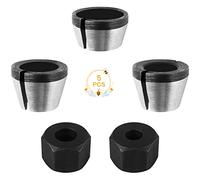 Ruicaifu 3 Pezzi Adattatore per Mandrino a Pinza 6/6.35/8 mm Pinza per Macchina di Incisione Adattatore + 2 Dadi Esagonali Collet Dado di Bloccaggio per Fresatrice per Incisione, Carpenteria, Taglio