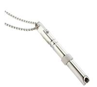 RUICHING Collana per respirazione, sollievo dall'ansia per adulti, uomini e donne, Keep Calm Anti Anxiety Breathlace, collana con fischietto per esercizi di respirazione profonda, argento