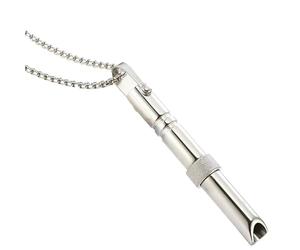 RUICHING Collana per respirazione, sollievo dall'ansia per adulti, uomini e donne, Keep Calm Anti Anxiety Breathlace, collana con fischietto per esercizi di respirazione profonda, argento