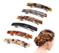 RuiChy 6 fermagli per capelli francesi, multicolore, con guscio di tartaruga, 7,6 cm, antiscivolo, chiusura automatica, fermagli per capelli delicati, accessori per capelli per donne e ragazze