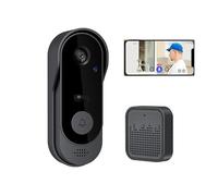RUICUBEI Campanello senza fili con telecamera, campanello wireless da esterno, impermeabile, 125°, citofono video senza fili, Wi-Fi, campanello collegato, audio bidirezionale, impermeabile, supporta