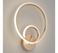 RuiDay Applique da Parete LED Moderna, 1280LM Applique da Parete Interno Curva, Applique Camera da Letto, 6000K Tre Colori Regolabili, Per Camera da Letto Soggiorno Corridoio (A)