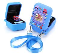 RuiDay Bitzee Custodia Protettiva in Silicone con Stampa Animalier 3D, Bitzee Cucciolo Digitale, Cover Protettivo Anti-Caduta con Cordino, Cover Protettiva Cucciolo Interattivo Lavabile (Blu)