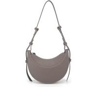 RuiDay Borsa a Tracolla da Donna in Pelle PU, Borsa Mezzaluna, Borsa Hobo Casual, Piccola Borsa a Tracolla, Grande Capacità Tracolla Borsa Donna Tinta, Con Tracolla Regolabile (Grigio)