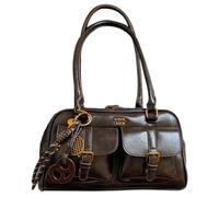 RuiDay Borsa vintage da donna, Borse a Spalla Pelle PU, Borsa a tracolla multitasche da donna, Borsetta Hobo Tot Vintage per lavorare, fare scuola, viaggiare (Nero)