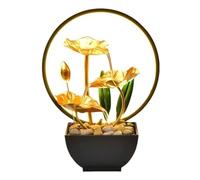 RuiDay Fontana Zen, Fontana da Interno, Ornamenti d'Acqua Correnti Fontana, con Luci a LED, Giardino Zen, per la Decorazione Della Casa, Arredamento per Ufficio, Soggiorno, H21 cm
