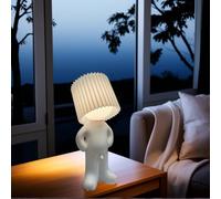 RuiDay Lampada da Tavolo Shy Boy con Interruttore Wiener, Divertente LED Lampada Tavolo, Lampada Comodino Ricaricabile Regali di Natale e San Valentino, per Il Fidanzato (Bianco)