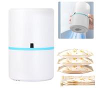 RuiDay Pampa per Vuoto Elettrica, Macchina Sottovuoto Portatile, Pompa Elettrica per Sacchetti Sottovuoto Vestiti, 55W 220V Pompa Sottovuoto Vestiti, Pompa a Vuoto Potente, Spina Eu Plug