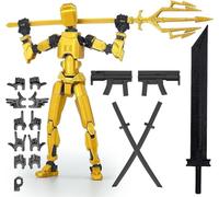 RuiDay T13 Action Figure, Figura d'Azione T13, Stampa 3D di Figure Mobili Multi-Snodate, Lucky 13 Action Figure per Attività Complete del Corpo, Hiros 13 Toy Robot, Desktop Decoration (Oro)