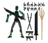 RuiDay T13 Action Figure, Figura d'Azione T13, Stampa 3D di Figure Mobili Multi-Snodate, Lucky 13 Action Figure per Attività Complete del Corpo, Hiros 13 Toy Robot, Desktop Decoration (Verde-A)