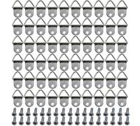 Ruide 100 pezzi cornice portafoto gancio triangolo cornice ad anello gancio con viti per casa ufficio foto pittura appeso (argento)