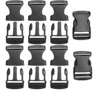 Ruidee 10 Pezzi Fibbie Plastica 50mm Fibbia a Scatto Zaino Ricambio per Zaino Maschio Femmina Accessori per Casco,Cinturino in Tessuto (IBK/50MM)