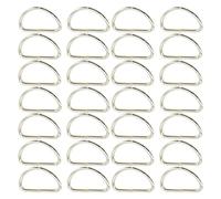 Ruidee 100 anelli a D in metallo da 20 mm, fibbie a forma di D, anelli di fissaggio a D, per cinghie, zaino (D/20 mm)