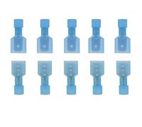 Ruidee 100 Pezzi Connettori Maschio Femmina Isolati Connettori per Cavi Connettori Elettrici Rapidi Terminali a Crimpare Nylon Faston Elettrici Vanga per Cavi (NLGM/Blue)