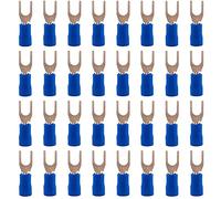 Ruidee 100 Pezzi M4 Capicorda a Forchetta Elettrici Connettori a Crimpare PVC Connettori a Forchetta Terminali a Crimpare Forchetta per Cavi di 0,5-1,5 mm²(PCX/BM4)