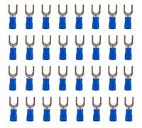 Ruidee 100 Pezzi M5 Capicorda a Forchetta Elettrici Connettori a Crimpare PVC Connettori a Forchetta Terminali a Crimpare Forchetta per Cavi di 0,5-1,5 mm²(PCX/BM5)