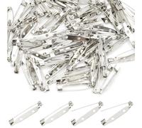 Ruidee 100 Pezzi Spille da Balia 32mm Spille Metalliche Spille per Artigianato Fai da Te piccole Spille per Button Spilles a Barra Per Artigianato abbigliamento Gioielli (DIY/32mm)