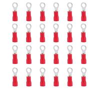 Ruidee 100 Pezzi Terminali ad Anello Connettori Elettrici M4 PVC Occhiello Anello Isolati Capicorda Giallo di Rame Connettore Terminale per Il Collegamento di Cavi, Fili (PRR4)
