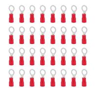 Ruidee 100 Pezzi Terminali ad Anello Connettori Elettrici M5 PVC Occhiello Anello Isolati Capicorda Giallo di Rame Connettore Terminale per Il Collegamento di Cavi, Fili (PRR5)