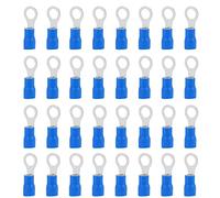 Ruidee 100 Pezzi Terminali ad Anello Connettori Elettrici M5 PVC Occhiello Anello Isolati Capicorda Giallo di Rame Connettore Terminale per Il Collegamento di Cavi, Fili (PRB5)