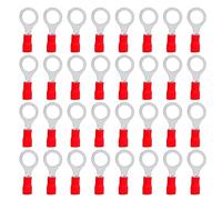 Ruidee 100 Pezzi Terminali ad Anello Connettori Elettrici M8 PVC Occhiello Anello Isolati Capicorda Giallo di Rame Connettore Terminale per Il Collegamento di Cavi, Fili (PRR8)