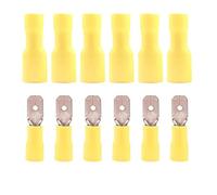 Ruidee 100 Pezzi Terminali elettrici a vanga isolati Terminali Elettrici Connetore Elettrico Connettori Elettrici per Saldatura Capicorda a Crimpare Connettori per Cavi Elettrici (PGM/Yellow)