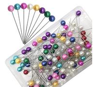 Ruidee 100 spilli da cucito multicolore da 65 mm, con testa a sfera perlata, per trapuntatura, per tessuti, cucito, trapuntatura e fai da te (65 mm/DT)