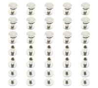 Ruidee 100Pezzi/50Sets Rivetti a Vite M5x10mm Viti Rilegatura Acciaio Inox Viti Chicago Rivetti Testa Piatta a Vite Vite Cintura per Fissaggio Album Fotografico (ZBD/M5x10)