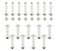 Ruidee 100Pezzi/50Sets Rivetti a Vite M5x25mm Viti Rilegatura Acciaio Inox Viti Chicago Rivetti Testa Piatta a Vite Vite Cintura per Fissaggio Album Fotografico (ZBD/M5x25)