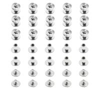 Ruidee 100Pezzi/50Sets Rivetti a Vite M5x6mm Viti Rilegatura Acciaio Inox Viti Chicago Rivetti Testa Piatta a Vite Vite Cintura per Fissaggio Album Fotografico (ZBD/M5x6)