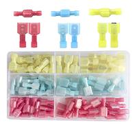 Ruidee 110 pezzi connettori piatti in nylon maschio maschio femmina terminali terminali crimpare terminali elettrici isolati crimpare assortimento set AWG 22-10 (DNS)