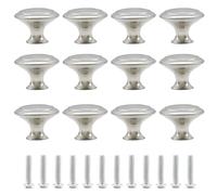 Ruidee 12 Pezzi Pomelli per Cassetti 30mm Pomelli per Mobili Rotonde Maniglie Forma di Fungo con Viti Pomelli per Porta Maniglia Armadio (YLS/Silver-30)