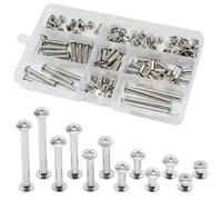 Ruidee 140Pezzi/70Sets Rivetti Vite Set Vite Chicago di Fissaggio Viti Rilegatura Testa Piatta Viti per Cintura M5X5/10/15/25/35/45mm Vite di Giunzione Fai Da Te In Pelle (ZBD-C/Silver)