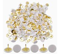 Ruidee 150 puntine decorative in metallo, rotonde con teste in plastica e punte in acciaio (bianco)