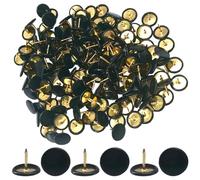 Ruidee 150 puntine decorative in metallo, rotonde con teste in plastica e punte in acciaio (nero)