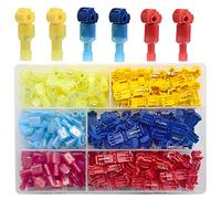 Ruidee 200 Pezzi Connettori a T di Terminali per Cavi Morsetti Elettrici T Tap Connessioni Rapide Tipo T T-Tap Filo Elettrico Connettore Assortimento Kit (TXJZH)