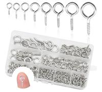 Ruidee 280 perni a occhiello da 13,2 x 6,6 mm, piccoli ganci a vite in metallo, autofilettanti, per legno, gioielli fai da te (YJY-ZH)