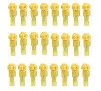 Ruidee 30 Set Connessioni Rapide Tipo T Connettori Piatti T-Tap Connettore Terminale Morsetti per Cavi Elettrici Isolati Terminali per Cavi Elettrici Autospelanti T-Tap Rapido Giuntura (TXJ/Yellow)