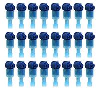 Ruidee 30 Set Connessioni Rapide Tipo T Connettori Piatti T-Tap Connettore Terminale Morsetti per Cavi Elettrici Isolati Terminali per Cavi Elettrici Autospelanti T-Tap Rapido Giuntura (TXJ/Blue)