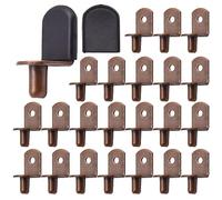 Ruidee 30 supporti per scaffali, a forma di L, in metallo, per armadio, libreria, supporto (rosso bronzo)