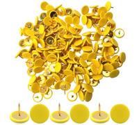 Ruidee 300 Pezzi Puntine a Testa Tonda Puntine da Disegno Puntina a Testa Tonda in Metallo Rivestito in Plastica Chiodi da Tappezzeria per Divani Lavagne Sughero Mobili(CTD/Yellow)