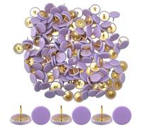 Ruidee 300 Pezzi Puntine a Testa Tonda Puntine da Disegno Puntina a Testa Tonda in Metallo Rivestito in Plastica Chiodi da Tappezzeria per Divani Lavagne Sughero Mobili(CTD/Purple)