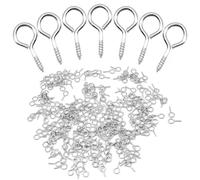 Ruidee 300Pezzi Gancio a Vite con Occhiello Occhielli a Vite 17.7x8.8mm Viti Occhiello Ganci per ciondoli Eyepins Gancetti a Mini Perno Occhio per Fai da Te Artigianato (YJQ1)