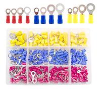 Ruidee 360 Pezzi Terminali ad Anello Connettori Elettrici M8 PVC Occhiello Anello Isolati Capicorda Giallo di Rame Connettore Terminale per Il Collegamento di Cavi, Fili (PRZ)