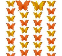 Ruidee 4 striscioni di carta a forma di farfalla, 2,8 m, ghirlanda di farfalle colorate da appendere, ghirlanda di carta per matrimoni, feste di compleanno (HD/arancione)