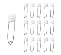 Ruidee 50 aghi per pannolini da 2,2 pollici, spille di sicurezza in plastica, testa pannolini con chiusura a scatto (bianco)