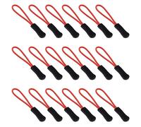 Ruidee 50 Pezzi Cerniera Tira Zip Estensione Cerniera Tag Zipper Puller Sostituzione Tiralampo in Nylon Fascino Tirazip per Zaini,Giacche (LLS/Red+Black)